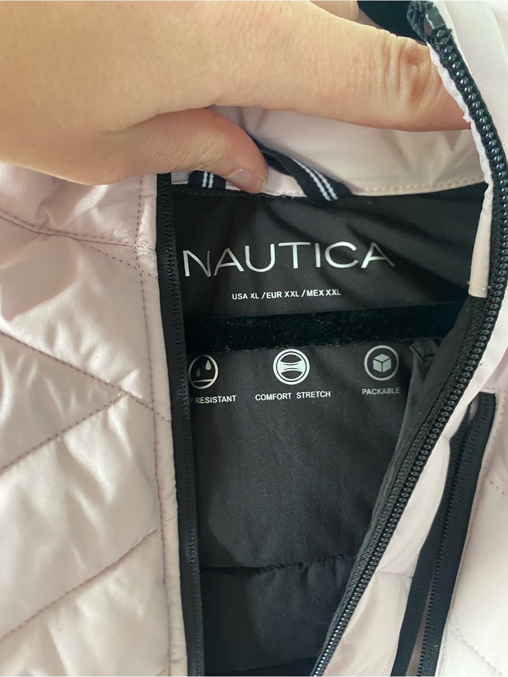 Nautica Women’s Short Stretch Puffer Jacket Size XL BarbieCore Gorpcore Cozy - Picture 4 of 6